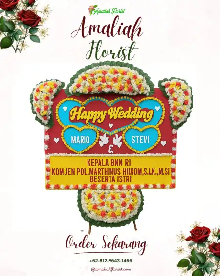 Papan Bunga Pernikahan Pandan Surat